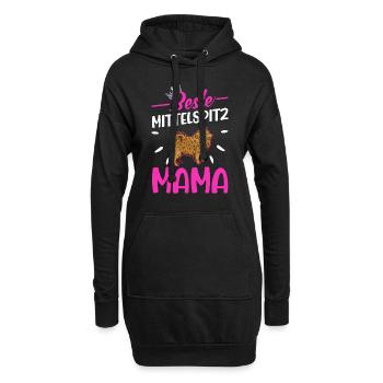 Beste Mittelspitz Mama - Hoodie-Kleid - Schwarz - Vorne