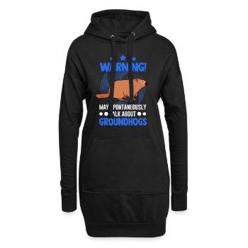 Murmeltier Geschenk Groundhog Day Woodchuck - Hoodie-Kleid - Schwarz - Vorne