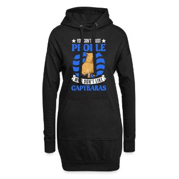 You can't trust people who don't like Capybaras - Hoodie-Kleid - Schwarz - Vorne