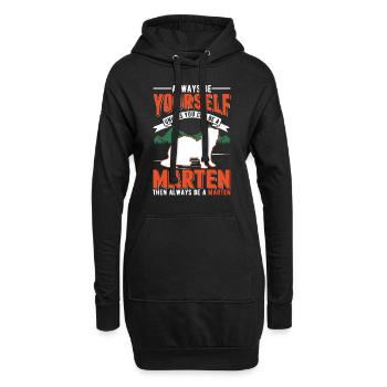 Always be yourself Marten Baummarder Marder - Hoodie-Kleid - Schwarz - Vorne