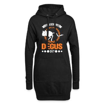 J’aime vraiment Degus, ok - Sweat-shirt à capuche long Femme - noir - Devant