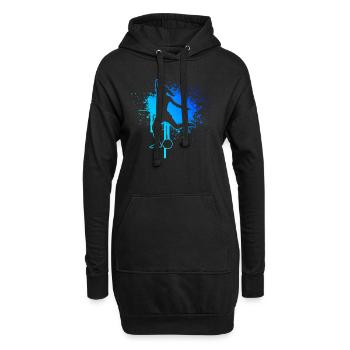 Fussballspielen Fussballer Fussballspieler - Hoodie-Kleid - Schwarz - Vorne