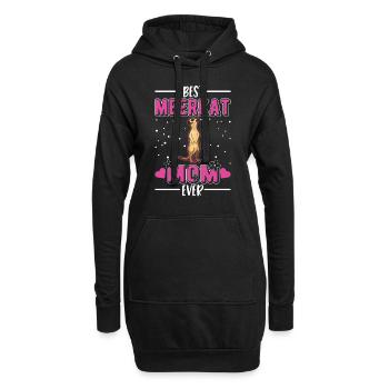 Meilleure maman suricate de tous les temps Erdmännchen - Sweat-shirt à capuche long Femme - noir - Devant