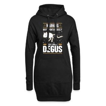 Avertissement Peut parler spontanément de Degus - Sweat-shirt à capuche long Femme - noir - Devant
