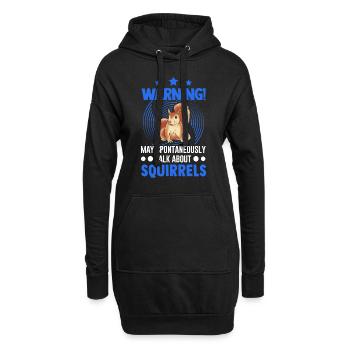 Avertissement Écureuil Gris Écureuil - Sweat-shirt à capuche long Femme - noir - Devant