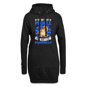 Cadeau Écureuil Gris Écureuil - Sweat-shirt à capuche long Femme - noir - Devant
