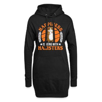 Hamster Glück Hamsterrad Goldhamster - Hoodie-Kleid - Schwarz - Vorne
