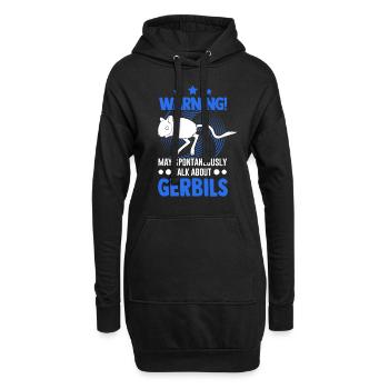 Avertissement Gerbille de course rat gerbille - Sweat-shirt à capuche long Femme - noir - Devant