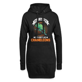 Chameleon Cadeau Caméléon - Sweat-shirt à capuche long Femme - noir - Devant