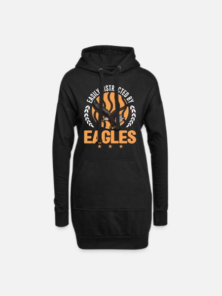 Easily distracted by Eagles Steinadler Adler - Hoodie-Kleid - Schwarz