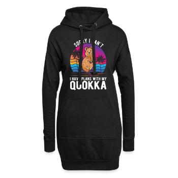 Quokka Kurzschwanzkänguru - Hoodie-Kleid - Schwarz - Vorne