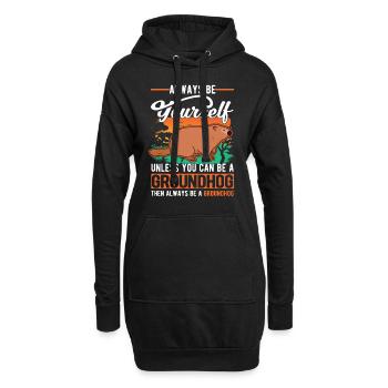 Murmeltier Groundhog Marmot Waldmurmeltier - Hoodie-Kleid - Schwarz - Vorne