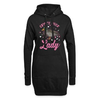 Crazy Duck lady éleveur de canards - Sweat-shirt à capuche long Femme - noir - Devant