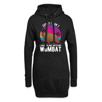Australischer Wombat - Hoodie-Kleid - Schwarz - Vorne