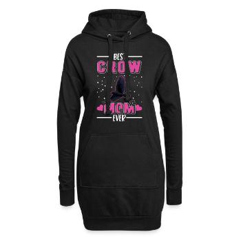 Meilleure maman corbeau de tous les temps Krähen Mama - Sweat-shirt à capuche long Femme - noir - Devant