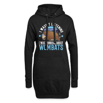 Australischer Wombat - Hoodie-Kleid - Schwarz - Vorne