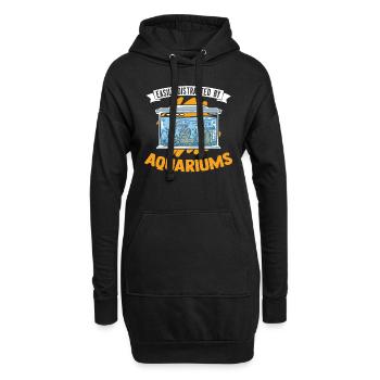 Easily distracted by Aquariums Aquaristik Aquarist - Hoodie-Kleid - Schwarz - Vorne