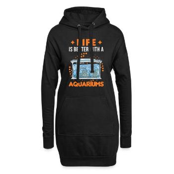 La vie est meilleure avec un Aquariums Aquascaping - Sweat-shirt à capuche long Femme - noir - Devant