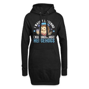 Hérisson Liehbaber orgue épineux - Sweat-shirt à capuche long Femme - noir - Devant