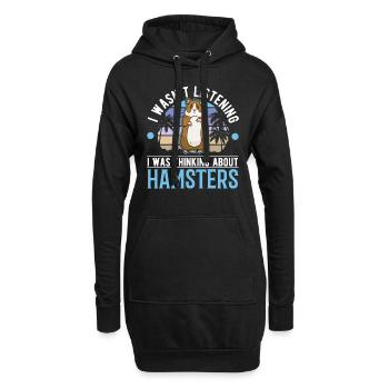 Hamster Geschenk Hamsterrad Goldhamster - Hoodie-Kleid - Schwarz - Vorne