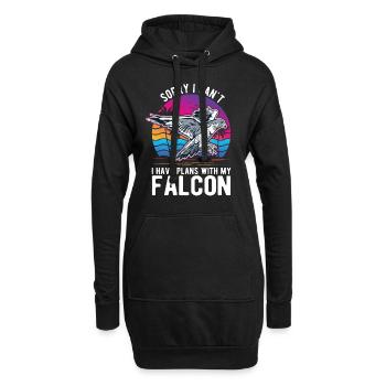 Falconer Cadeau Fauconnerner Fauconnernière - Sweat-shirt à capuche long Femme - noir - Devant
