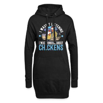 Poulet Élevage de poulet Éleveur de poulet - Sweat-shirt à capuche long Femme - noir - Devant