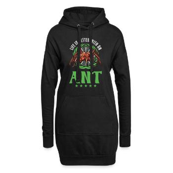 La vie est meilleure avec une fourmi de ferme de fourmis - Sweat-shirt à capuche long Femme - noir - Devant