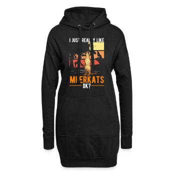 Suricate Cadeau Suricate Suricate - Sweat-shirt à capuche long Femme - noir - Devant