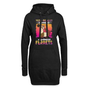 Oui, j’ai vraiment besoin de tous ces furets Frettchen - Sweat-shirt à capuche long Femme - noir - Devant