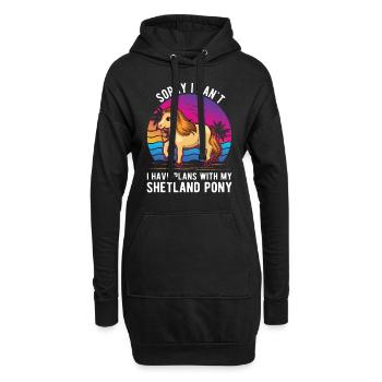 Shetlandpony Shetland-Pony Shetty - Hoodie-Kleid - Schwarz - Vorne