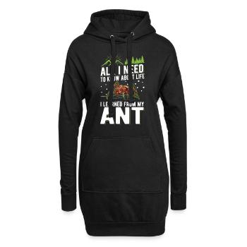Ameisen Ameisenfarm Ameisenhaufen Feuerameisen - Hoodie-Kleid - Schwarz - Vorne