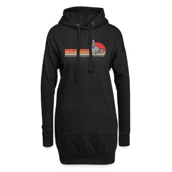 Taube Retro Taubenzüchter Vintage - Hoodie-Kleid - Schwarz - Vorne