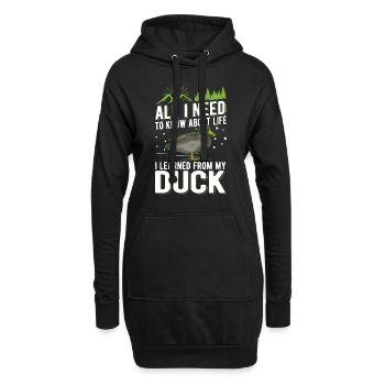 Ente Geschenk Entenzüchter - Hoodie-Kleid - Schwarz - Vorne