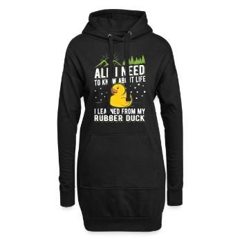 Amateur de canard en caoutchouc Canard grinçant Canard de bain - Sweat-shirt à capuche long Femme - noir - Devant