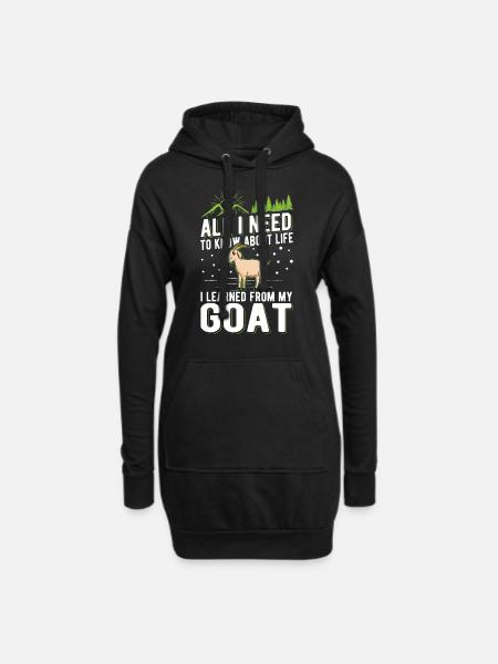 Ziegen Geschenk Ziegenwirt Ziege - Hoodie-Kleid - Schwarz