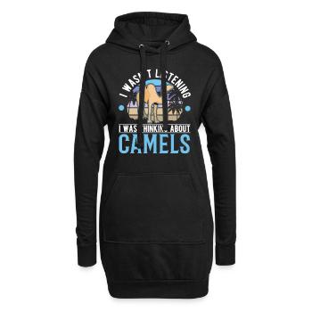 Kamel Geschenk Dromedar Camel Großkamel - Hoodie-Kleid - Schwarz - Vorne