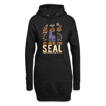 Cadeau de phoque Lion de mer Phoque Lion de mer - Sweat-shirt à capuche long Femme - noir - Devant