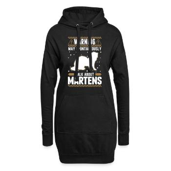 Warnung Marder Nerz Dachs Baummarder - Hoodie-Kleid - Schwarz - Vorne