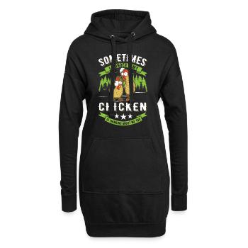 Hühner Hühnerzucht Hühnchen Landwirt - Hoodie-Kleid - Schwarz - Vorne