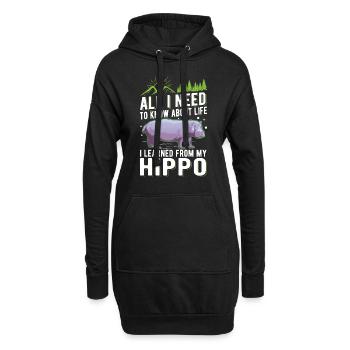 Hippo Cadeau Hippo Hippo Hippo - Sweat-shirt à capuche long Femme - noir - Devant