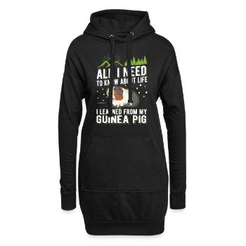 Cochon d’Inde Cadeau Cochon d’Inde - Sweat-shirt à capuche long Femme - noir - Devant