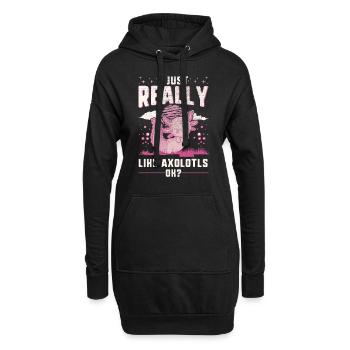 J’aime beaucoup la salamandre à queue d’Axolotl - Sweat-shirt à capuche long Femme - noir - Devant