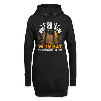 Australischer Wombat Geschenk - Hoodie-Kleid - Schwarz - Vorne