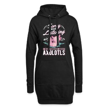 Axolotl Queue Cadeau Amphibien Axolotl - Sweat-shirt à capuche long Femme - noir - Devant