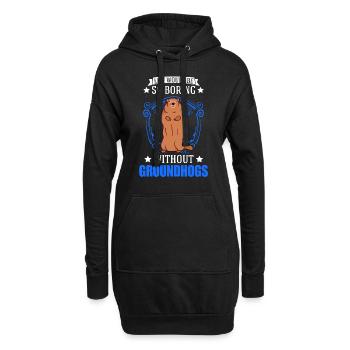 Murmeltier Groundhog Day Waldmurmeltier - Hoodie-Kleid - Schwarz - Vorne