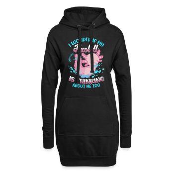 Axolotl Queue Cadeau Amphibien Axolotl - Sweat-shirt à capuche long Femme - noir - Devant