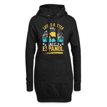Life is better with a Galgo Espanol - Hoodie Dress - black - Front