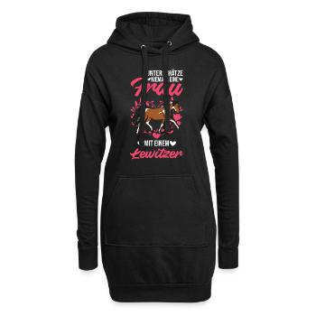 Lewitzer Pferd Besitzerin Lewitzer - Hoodie-Kleid - Schwarz - Vorne