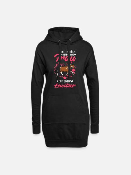 Lewitzer Pferd Besitzerin Lewitzer - Hoodie-Kleid - Schwarz