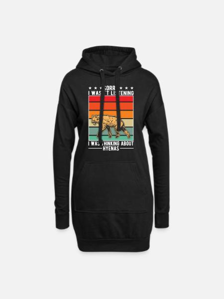 Hyäne Geschenk Erdwolf Hyena - Hoodie-Kleid - Schwarz